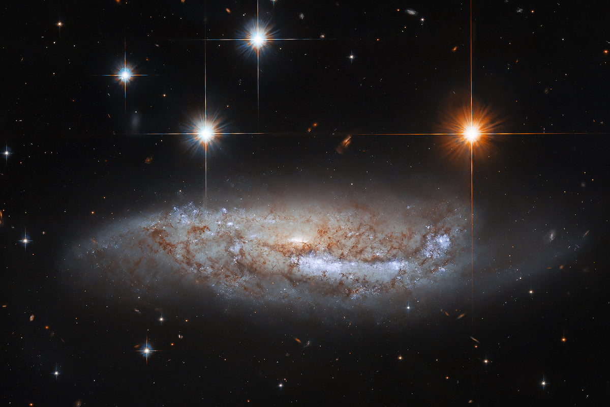 NGC 3568, a barred spiral galaxy seen edge-on in the constellation Centaurus — Hubble Space Telescope ACS and WFC3 image 2021, 57 million light-years away